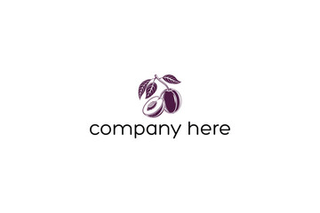 Obraz premium Plum Logo on White Background