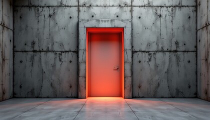 Intriguing Closed Door with Dramatic Lighting