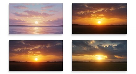 Sunset over landscape images