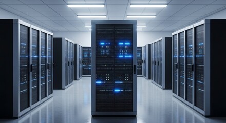 Server Room with Data Center Racks