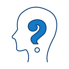 Question Blue Line Icon. Question Mark, Thinking, Asking, Answer, Help Editable Stroke Vector Illustration