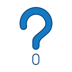 Question Blue Line Icon. Question Mark, Thinking, Asking, Answer, Help Editable Stroke Vector Illustration