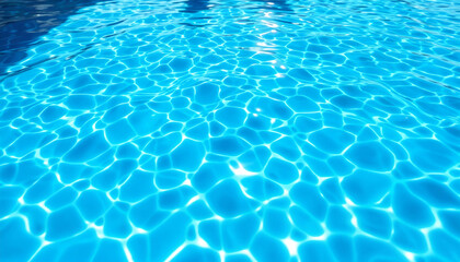 Obraz premium Clear Blue Swimming Pool Water with Sunlight Reflections