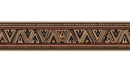 Bold Ethnic Motifs with Striped Border Pattern and Distinct Lines