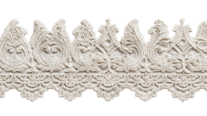 Delicate Lace Border with Intricate Filigree Design for Crafts