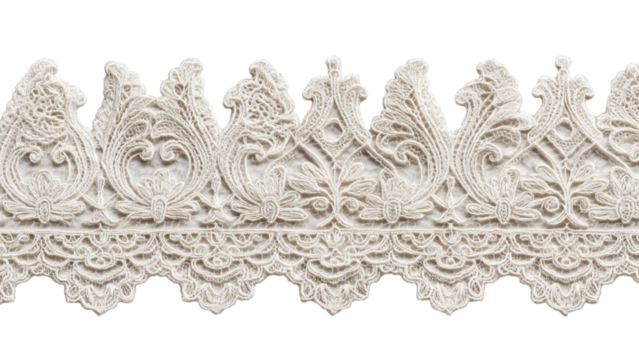 Delicate Lace Border with Intricate Filigree Design for Crafts