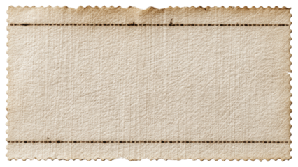 Vintage Ticket Stub with Perforated Edge and Textured Background