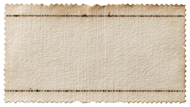 Vintage Ticket Stub with Perforated Edge and Textured Background