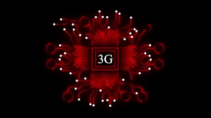  3G network, technology ,business and internet concept. white circuit board on black background . 4k video - Powered by Adobe
