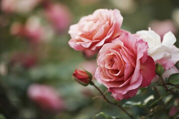 Elegant roses in a tranquil garden oasis, ideal for romantic decorations and wedding inspiration, showcasing the beauty of nature's blossoms for floral lovers and event coordinators
