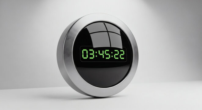 3D Mockup of Badge with Pixel Countdown UI - Powered by Adobe