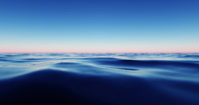 Wave sea beach and blue sky abstract background. Nature and summer concept. 3d render.	