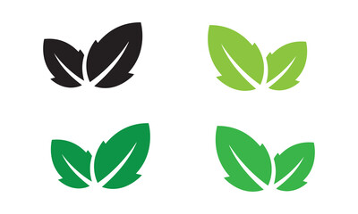 Minimalist Leaf Designs. Nature-Inspired Graphics in Gradient Greens.