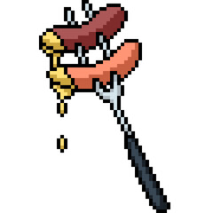 pixel art of pork beef sausage barbeque