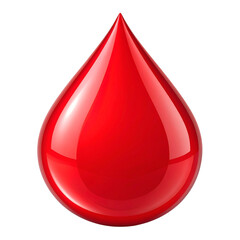 Obraz premium A single, glistening drop of blood, rendered in vibrant red, against a stark white background.