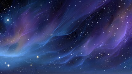 Starry night nebulae with swirling cosmic clouds.