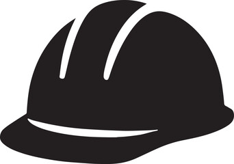 Hard hat helmet silhouette vector for construction, safety, industrial work, and protection designs.