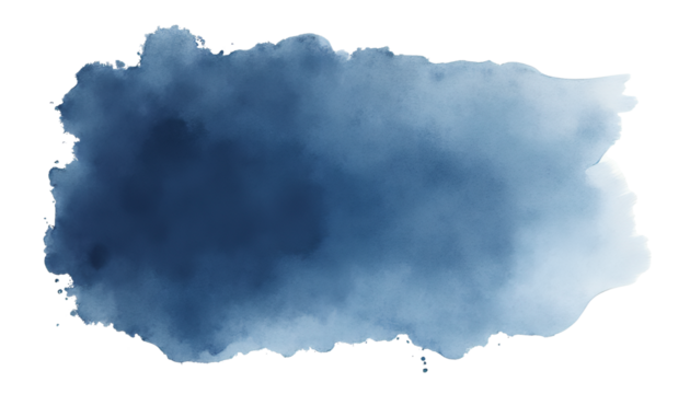 Abstract Navy Blue Watercolor Brush Stroke Isolated on White - Powered by Adobe