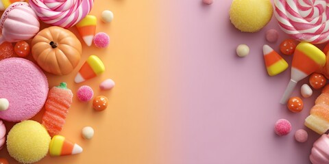 Colorful Candy and Sweet Treats Festive Dessert Display Indoor Setting Delightful Atmosphere