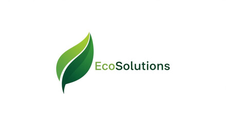 Eco solutions logo design with green leaf for company identity