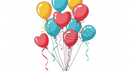 Colorful party balloons, perfect for birthday celebrations and festive events