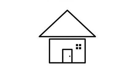Simple house icon, representing home, architecture, and real estate