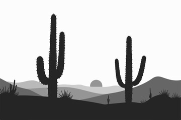 "Desert Silhouette at Sunset"