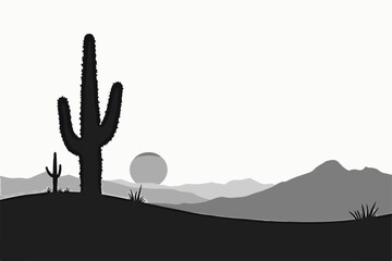 "Desert Silhouette at Sunset"