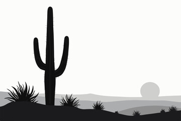 "Desert Silhouette at Sunset"