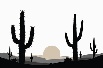 "Desert Silhouette at Sunset"