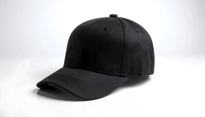 Black Baseball Cap Isolated On White Background Studio Shot Of Stylish Hat Accessory
