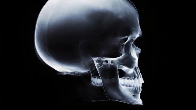X-ray image of a skull profile