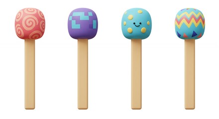 Colorful decorative treats on wooden sticks