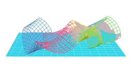 Colorful abstract wireframe mesh landscape illustration vector design background for presentation and art projects