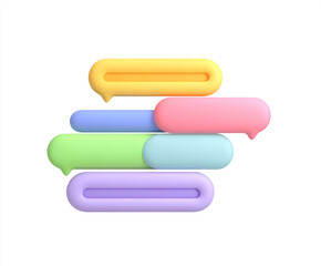 Fototapeta premium Colorful speech bubbles stacked on white background
