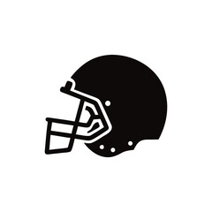 American Football Helmet Graphic Black and White Illustration for Sports and Team Spirit Designs Minimalist Isolated Image Ideal for Logos and Stickers