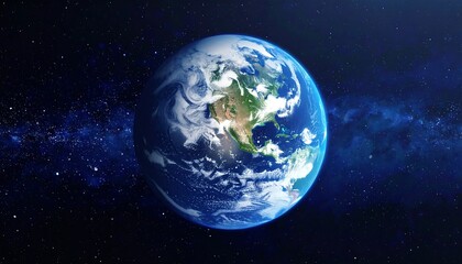 Stunning High-Resolution Earth Image: North America, Dramatic Space Background, Deep Blue Hues, Serene and Majestic, Perfect for Environmental or Global Themes.