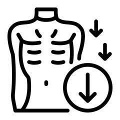 This Malnutrition icon is suitable for Starvation, Humanitarian, and related fields.