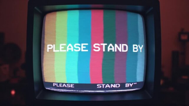 old tv please stand by color bars static