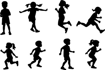 "Running Kids Silhouette Collection"
