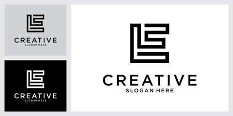 LE or EL initial letter logo design vector