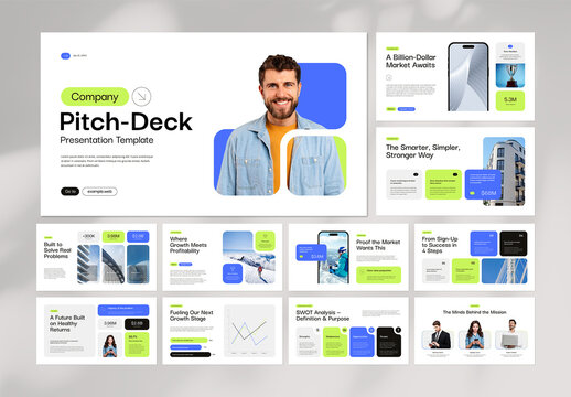 Modern Startup & Business Pitch Deck Presentation Template