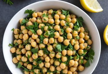 Chickpea Salad with Parsley and Lemon - Middle Eastern Cuisine