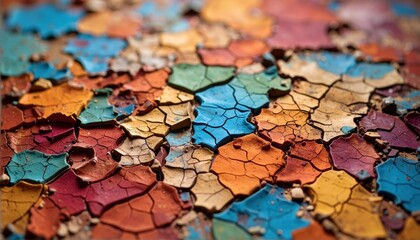 Colorful Cracked Earth Texture