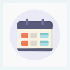 Fototapeta premium Colorful Modern Calendar Icon, UI-UX Design, Minimal Vector Graphics, Digital Environment, Flat Style Concept
