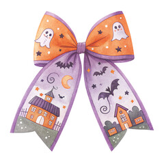Bow with Ghosts Elements Halloween