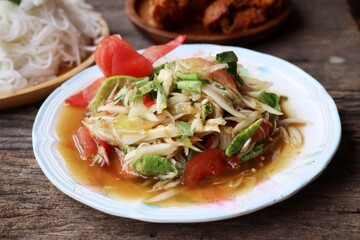 Papaya salad spicy Thai food