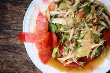 Papaya salad spicy Thai food