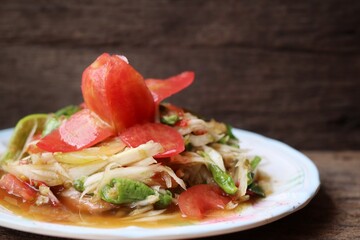 Papaya salad spicy Thai food