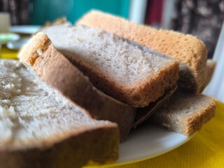 sliced fresh bread on a plate